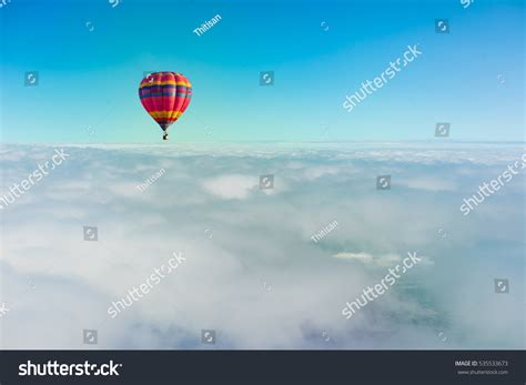 Color Hot Air Balloon Blue Sky Stock Photo Shutterstock