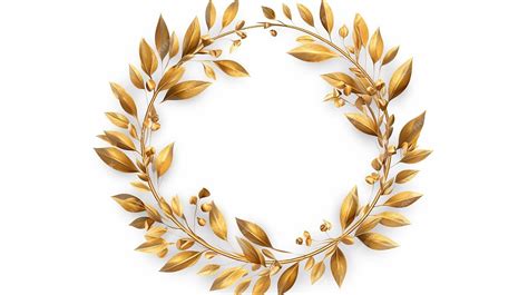 Золотой венок с ветвями и листьями на белом фоне генеративный ai ...