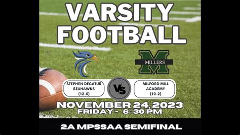 Sdhs Varsity Football Vs Milford Mill Academy Youtube