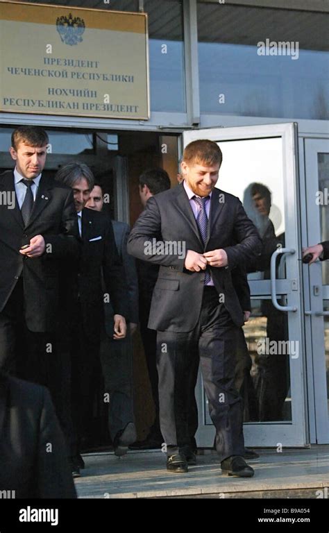 Ramzan Kadyrov to the right in the foreground before his first ...
