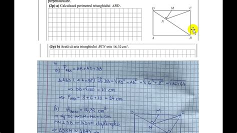 În figura alăturată este reprezentat un dreptunghi ABCD cu AB 8 cm și