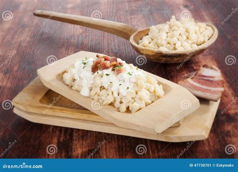 Bryndzove Halusky National Dish In Slovakia Potato Dumplings With