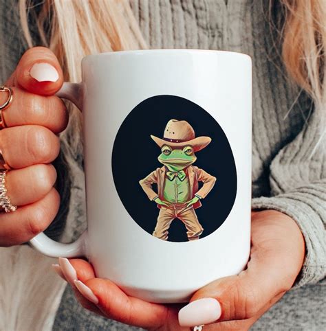 Cowboy Frog Mug Man I Love Frogs Milf Ceramic Mug Oz Grumpy Frog
