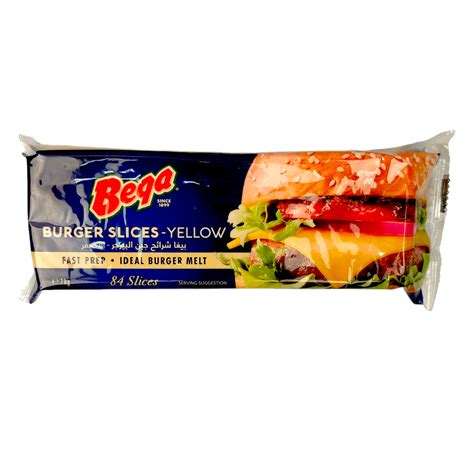 Bega Burger Slices Yellow Fast Prep Ideal Burger Melt 84 Slices 1kg