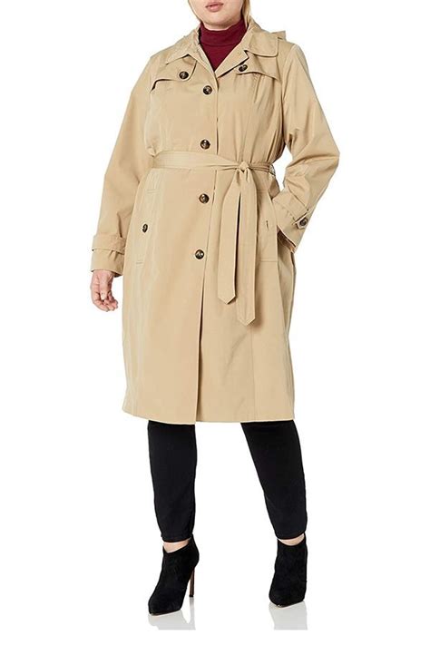 Plus Size Trench Coat With Hood Tradingbasis