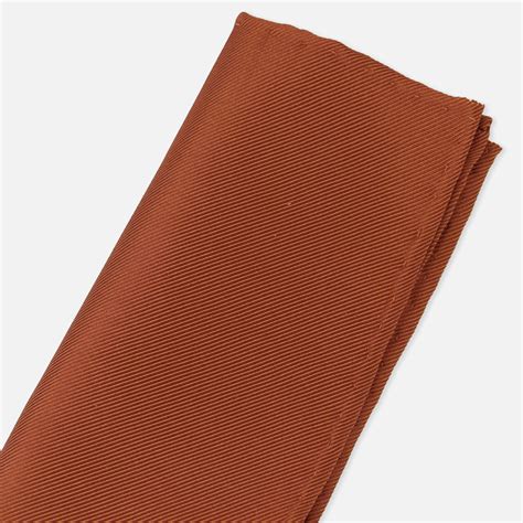 Solid Twill Copper Pocket Square Silk Pocket Squares Tie Bar