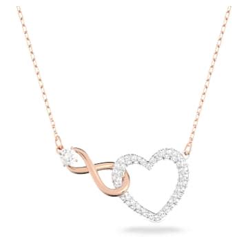 Hyperbola Necklace Infinity And Heart White Mixed Metal Finish