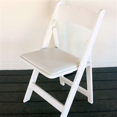 Heirloom Events | White Wooden Folding Chairs with Padded Seat