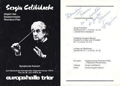 The King Karl I Of Romania Autograph Museum Sergiu Celibidache