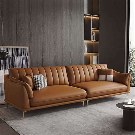 Light Luxury Modern Leather Sofa Set for Living Room