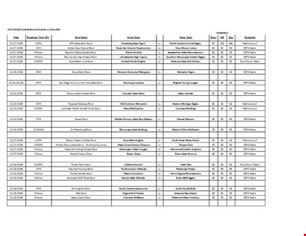 Printable Football Bowl Schedule and Radio