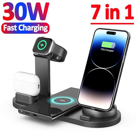 Wireless Charging Dock Iphone Apple Watch Airpods 30w 7 1 Wireless Charger Stand Aliexpress