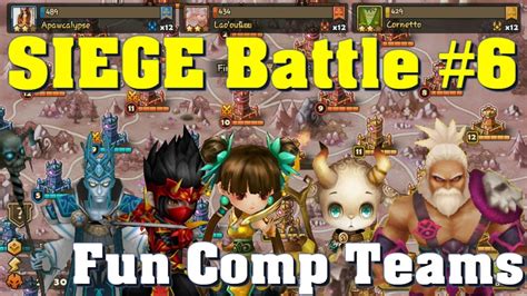 Summoners War Guild Siege 6 Fun Random Comps In Siege Battle Youtube