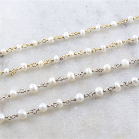 Freshwater Pearl Rosary Chain Bulk Etsy