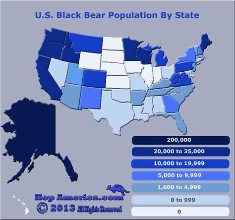 The U S Black Bear Population By State Is Shown In Blue White And Gray