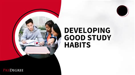 Developing Good Study Habits Lesson PREDEGREE