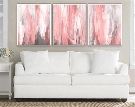 Blush Pink Decor Blush Pink Wall Art 3 Poster Set Bedroom Etsy Canada