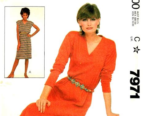 Sewing Pattern Mccalls 7971 Pullover Dress Extended Shoulders Long