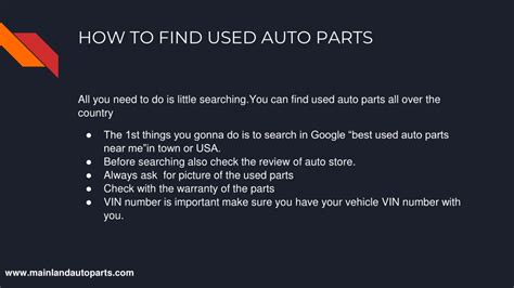 Ppt Mainland Auto Parts Ppt 1 Powerpoint Presentation Free