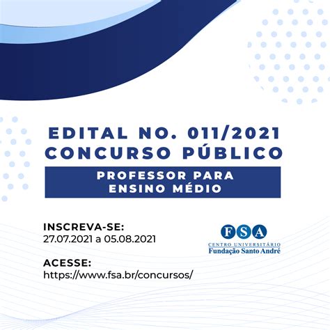 Funda O Santo Andr Contrata Professores N Vel Ensino M Dio Fsa