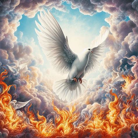 Download Ai Generated Dove Fire Royalty Free Stock Illustration