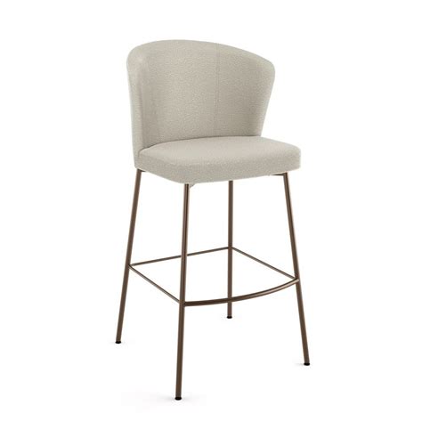 Amisco Camilla 31 In High Back Bar Stool Cream Boucle Polyester