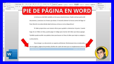 C Mo Insertar Pie De P Gina En Word De Manera F Cil Y R Pida Youtube