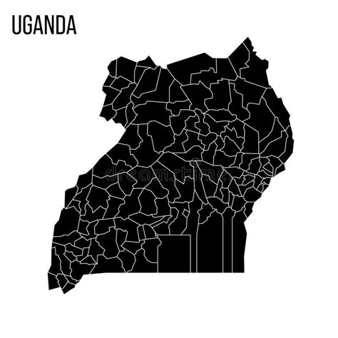 Mapa Pol Tico Da Uganda Das Divis Es Administrativas Ilustra O Stock