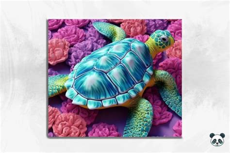 D Sea Turtle Tumbler Wrap Png Graphic By Pandastic Creative Fabrica