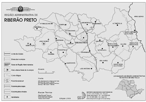 Mapa da Região Administrativa de Ribeirão Preto SP Fonte Ribeirão e