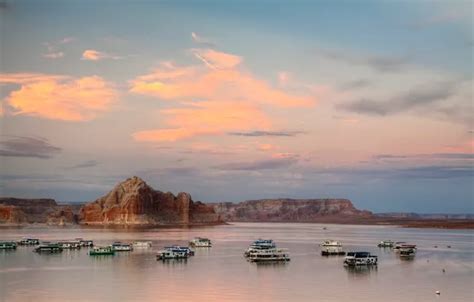 Wallpaper Mountains Rocks Ships Az Utah Usa The Colorado River