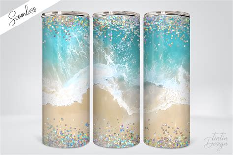 Glitter Beach Oz Tumbler Wrap Graphic By Tintin Design Creative Fabrica