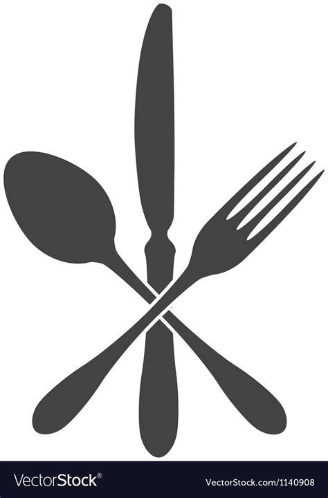 Spoon Knife And Fork Cross Royalty Free Vector Image