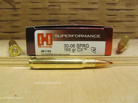 20 Round Box 30 06 SPRG 165 Grain CX Hornady Superformance Ammo