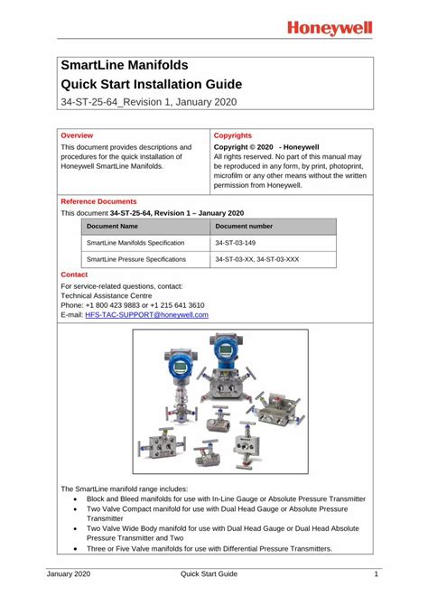 PDF SmartLine Manifolds Quick Start Installation Guide SmartLine