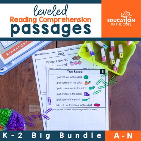 Leveled Reading Comprehension Passages Levels A N K 2 Bundle