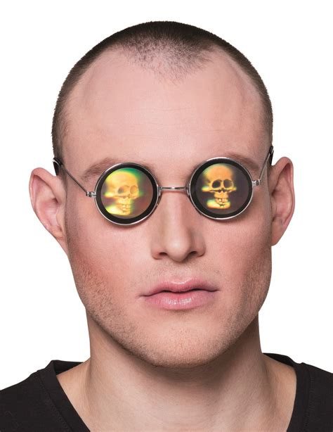 Lunettes M Tal Rondes Avec Hologramme T Te De Mort Deguise Toi Achat