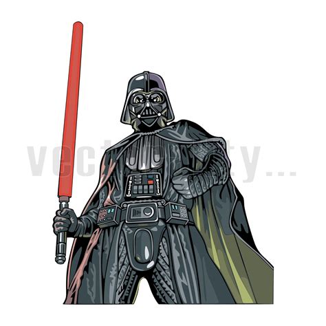 Darth Vader Lightsaber Starwars Vector Fan Art Instant | Etsy