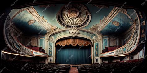 Premium Photo | Interior view of old cinema theater Theater vintage ...