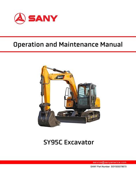 Sany Sy C Excavator Pdf Operation And Maintenance Manual