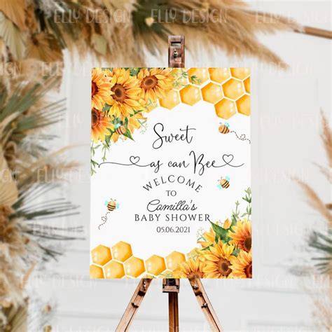 Sweet As Can Bee Baby Shower Welcome Foam Board Zazzle In 2024 Baby