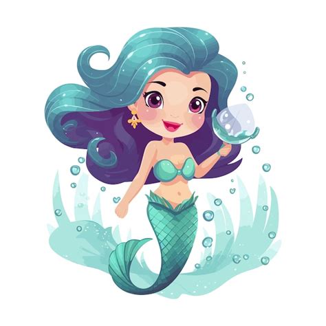 Premium Vector Cute Mermaid Vector Illustration