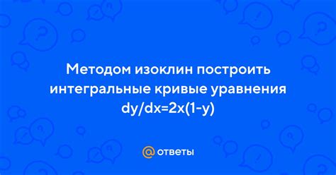 Ответы Mail: Методом изоклин построить интегральные кривые уравнения dy ...