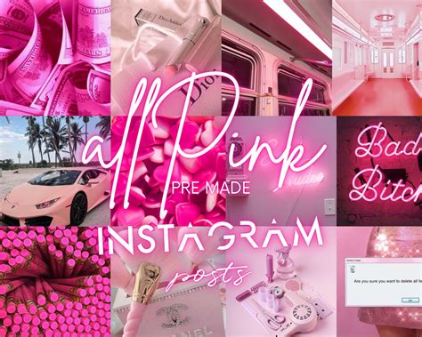 30 INSTAGRAM ALL Pink Baddie Aesthetic POSTS - Etsy