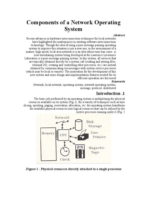 Components of A Network Operating System | PDF | Operating System ...