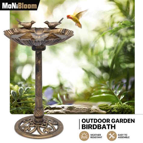 Charlton Home Outdoor Pedestal Bird Bath With Solar Pumb Reviews