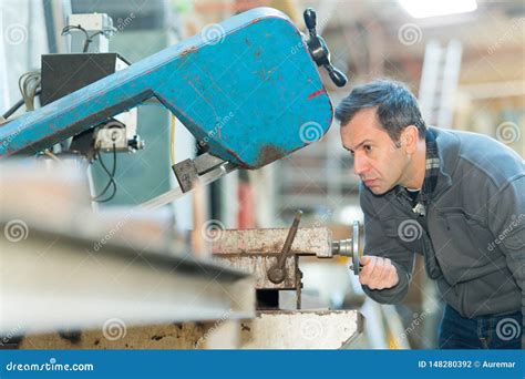 Modern Factory Worker Turning Valve Stock Photo Image Of Engineer