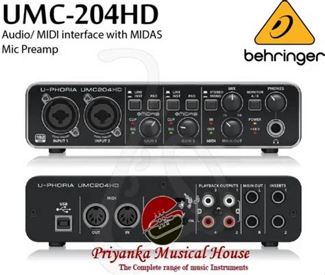 Behringer UMC204HD Audiophile 2x4 24Bit 192 KHz USB