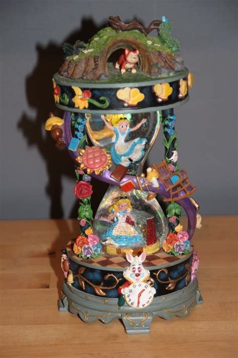 Disney Alice In Wonderland I M Late Down The Rabbit Hole Hourglass Snowglobe Disney Alice