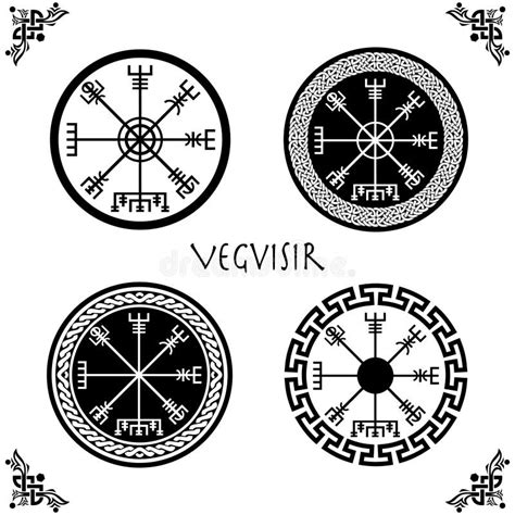 Set Of Viking Vegvisir Futhark Rune Magical Navigator Compass With